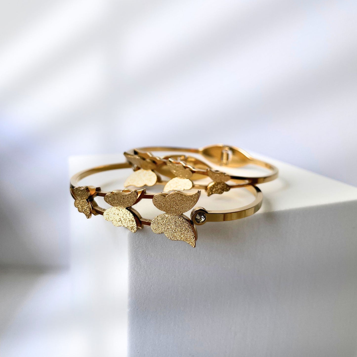 Triplets Butterflies 18k Gold Plated Bracelet