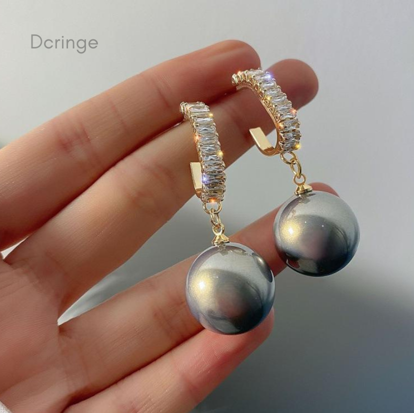 Silver Sparkling Dangle Drop Earring