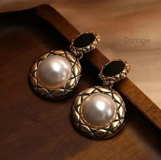 Vintage Dangle Drop Pearl Earring