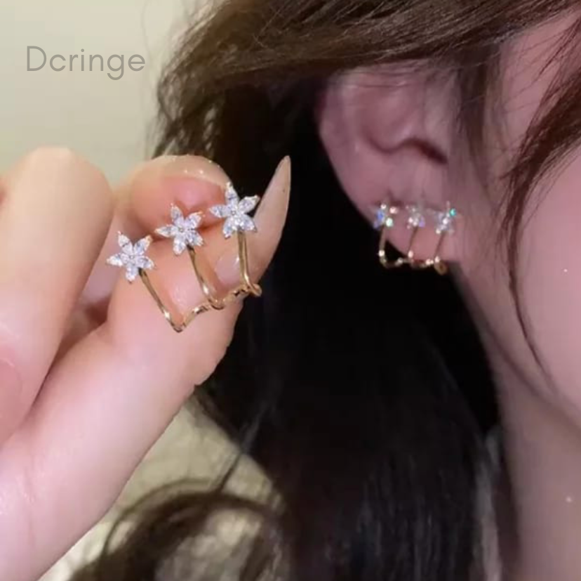 Three Star Stud Earrings