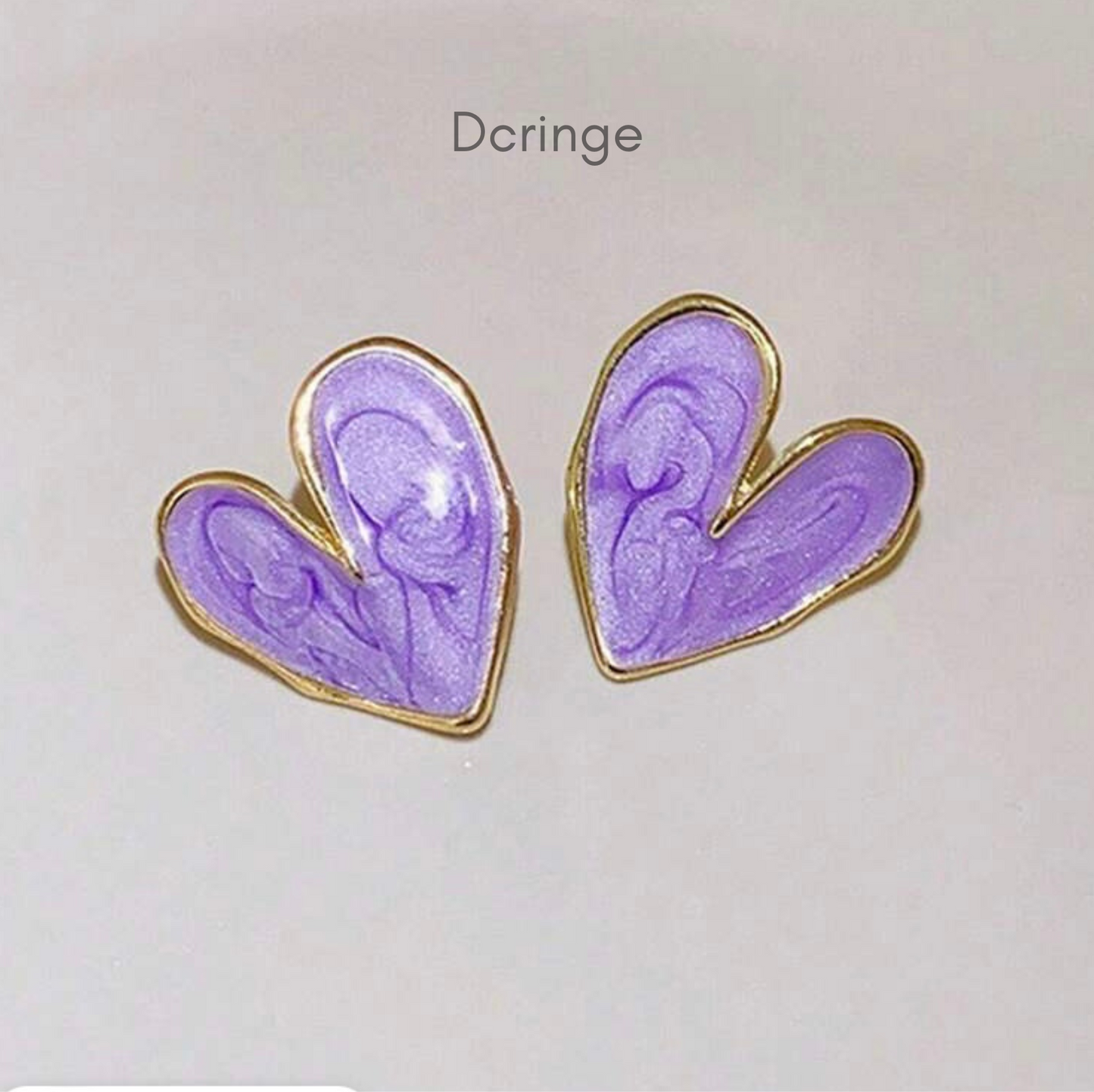 Cute Purple Heart Earrings