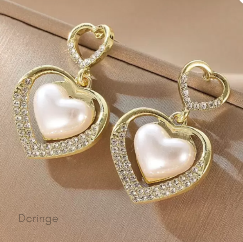 Heart Pearl Earring