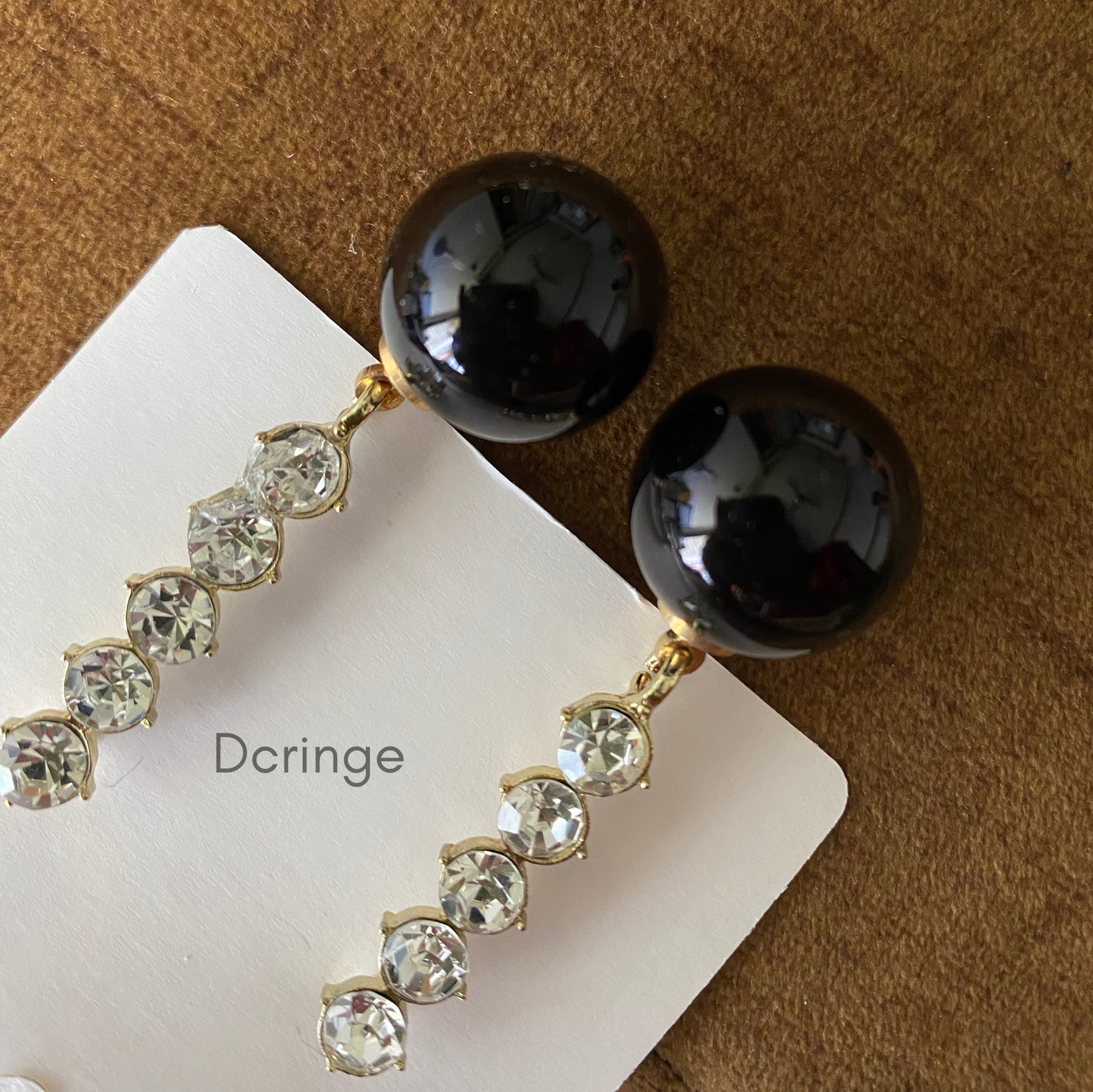 Elegant Black Pearl Shiny Drop Earrings