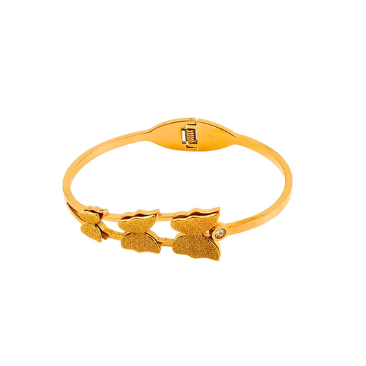 Triplets Butterflies 18k Gold Plated Bracelet