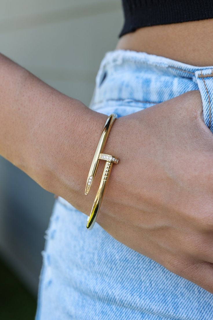 Gold Carto Nail Bangle