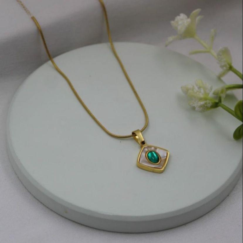 Minimalist Evil-Eye Gold Necklace