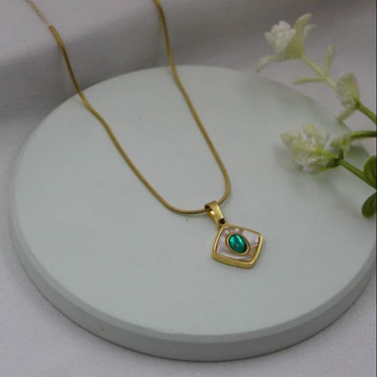 Minimalist Evil-Eye Gold Necklace